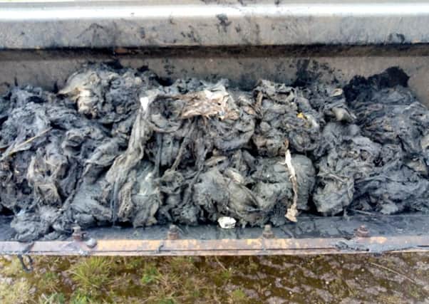 Wet wipes removed from the River South Esk by Scottish Water.