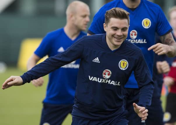 James Forrest during training ahead of Scotland's Nations League clash in Israel.
