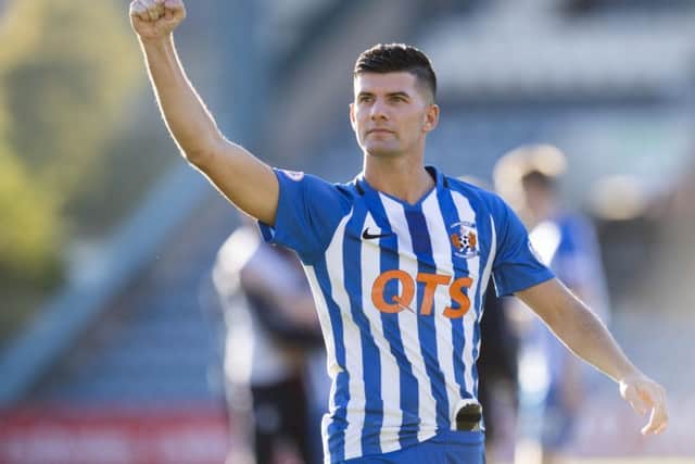 Kilmarnock's Jordan Jones celebrates the 2-1 win over Dundee. Picture: SNS Group