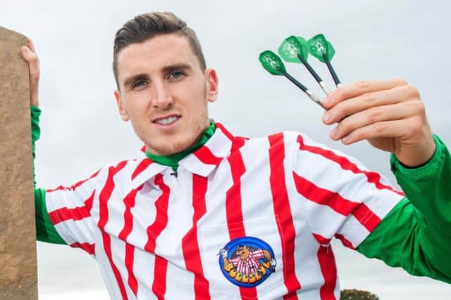 Paul Hanlon promotes his Darts Day as part of his testimonial year. Picture: SNS