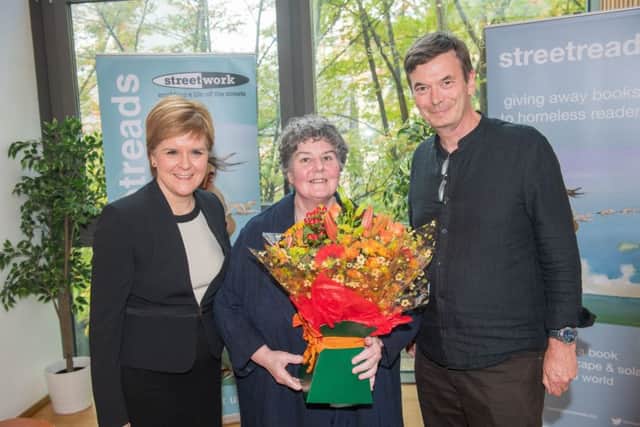 Streetreads - Streetwork's project 'Streetreads founder Rachel Cowan''Ian Rankin, Nicola Sturgeon 'Project aims to give out books to homeless people/those in hostels etc/arrange literacy classes.