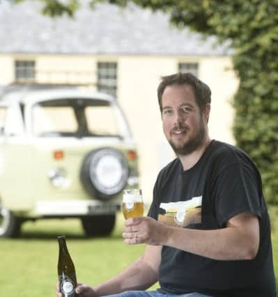 Pic Greg Macvean - 01/07/2016 - Paul Gibson of Campervan Brewery pictured in the Botanic Gardens ahead of him doing live beer brewing there next weekend with some of their rhubarb