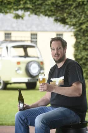 Pic Greg Macvean - 01/07/2016 - Paul Gibson of Campervan Brewery pictured in the Botanic Gardens ahead of him doing live beer brewing there next weekend with some of their rhubarb
