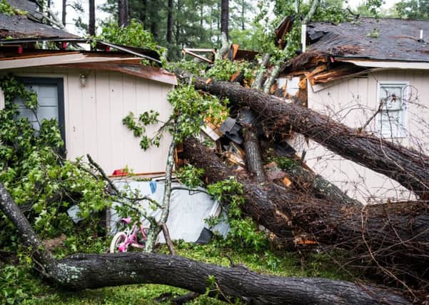 A house smashed by a fallen tree after Hurricane Michael blew through Columbia, South Carolina (Picture: Sean Rayford/Getty)