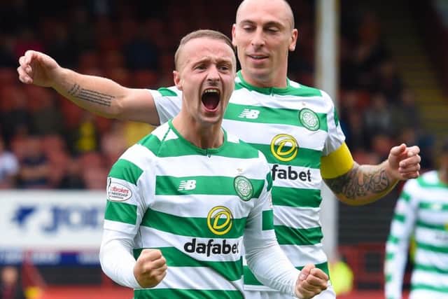 Celtic's Leigh Griffiths has been supported by his captain Scott Brown. Picture: SNS