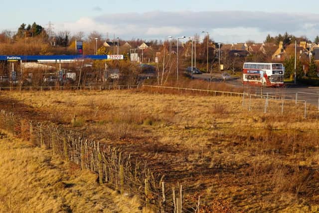 Land sandwiched between the southern perimeter of Tesco Hardengreen (Dalkeith) car park and the A7 which has had plans drawn up to have two fast food establishments built at this location.