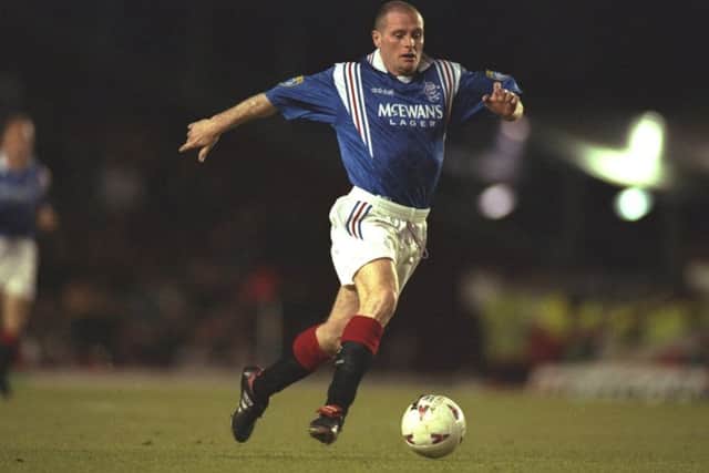 Paul Gascoigne in action for Rangers during his spell in Scotland. Picture: Getty Images
