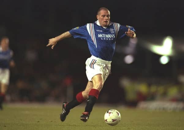 Paul Gascoigne in action for Rangers during his spell in Scotland. Picture: Getty Images