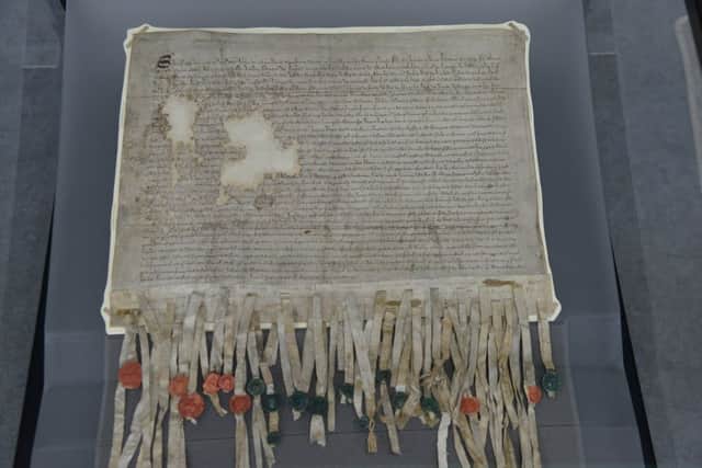 The Declaration of Arbroath was signed by dozens of earls and barons at Arbroath Abbey in 1320, it was sent to the Pope asking him to recognise Scottish independence and acknowledge Robert the Bruce as the countrys lawful king. Picture: TSPL