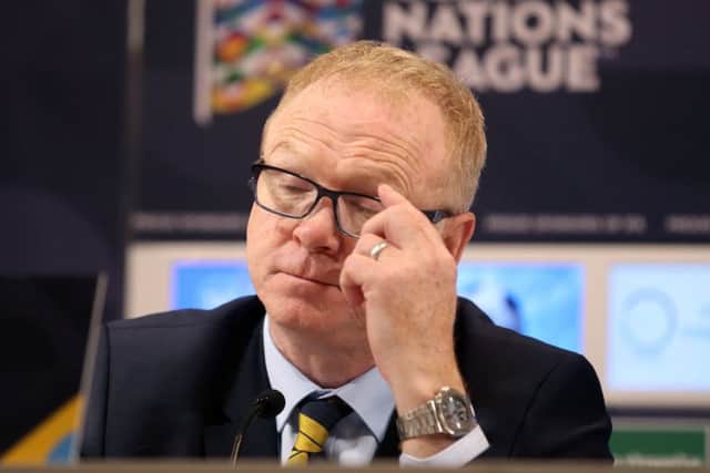 Scotland manager Alex McLeish in the post match press conference after the 2-1 defeat against Israel. Picture: PA