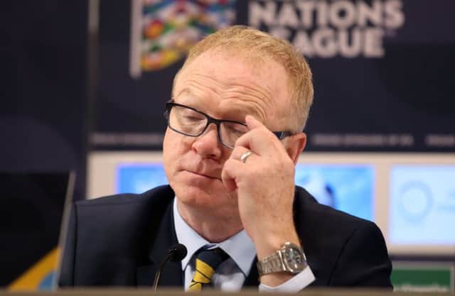 Scotland manager Alex McLeish in the post match press conference after the 2-1 defeat against Israel. Picture: PA