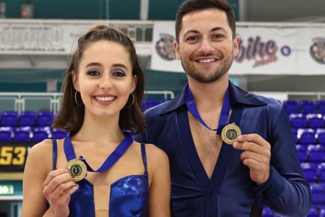 Lewis Gibson with partner Lilah Fear.