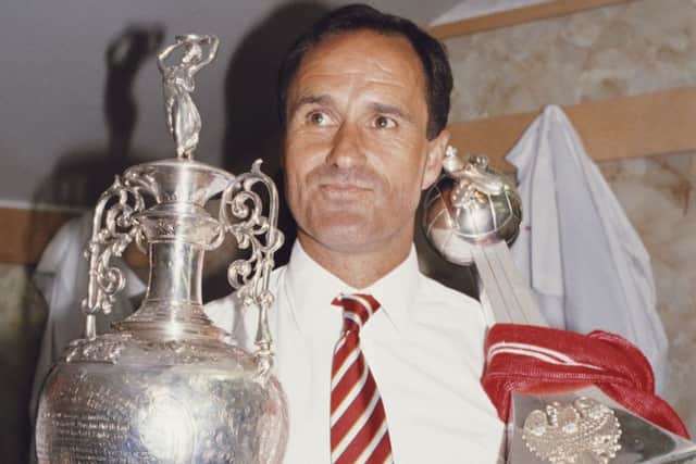 George Graham after Arsenal's stunning 1989 title triumph. Picture: Allsport/Getty Images