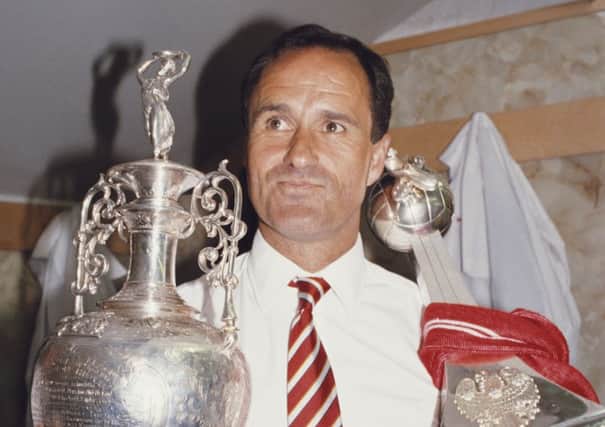 George Graham after Arsenal's stunning 1989 title triumph. Picture: Allsport/Getty Images