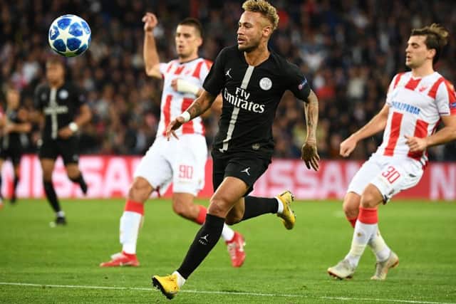 Neymar in action at the Parc des Princes during the match in question. Picture: Getty Images