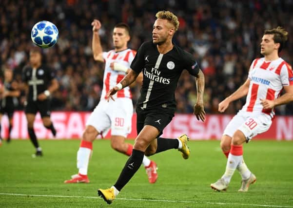 Neymar in action at the Parc des Princes during the match in question. Picture: Getty Images