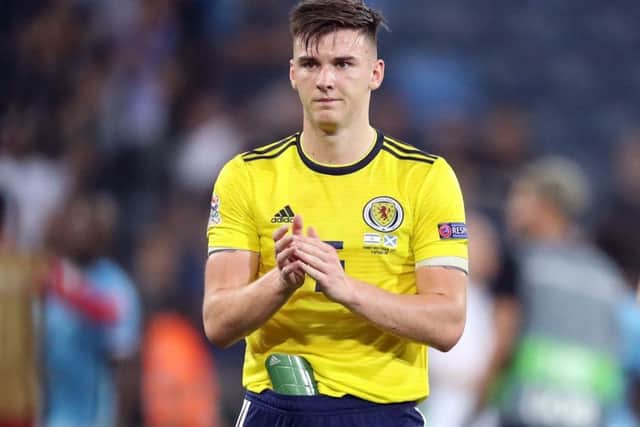 Scotland's Kieran Tierney is being played out of position. Picture: Adam Davy/PA Wire