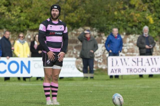 Frazier Climo converted all of Ayr's tries in the victory over Hawick. Pic: SNS