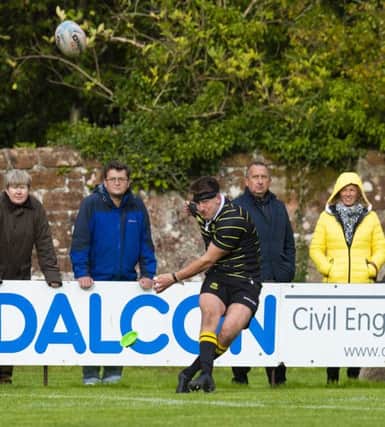 Melrose's Jason Baggott kicks a conversion. Picture: Bruce White/SNS/SRU