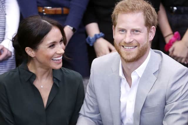 The Duke and Duchess of Sussex, who are "very pleased" that Meghan is expecting a baby Picture: Chris Jackson/PA Wire