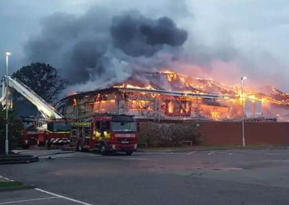 The fire at the B&M store in York. Photo: North Yorkshire Fire & Rescue Service