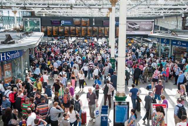Train delays and cancellations at Edinburgh's Waverley station. Picture: Ian Georgeson