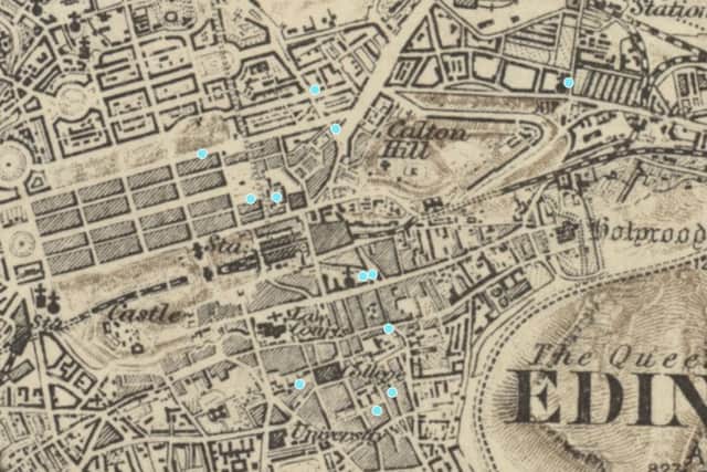 The 19th Century abolitionists map of Edinburgh highlights key locations where campaigners met, gave speeches and stayed in the capital. PIC: NLS.