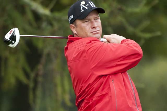 Greig Hutcheon is the halfway leader at the M&H Logistics Scottish PGA Championship. Picture: Kenny Smith/SNS