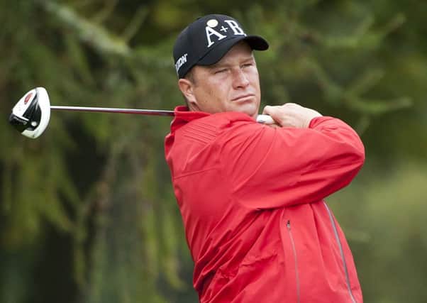 Greig Hutcheon is the halfway leader at the M&H Logistics Scottish PGA Championship. Picture: Kenny Smith/SNS