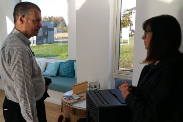 Graham Simpson chats to Lori McElroy during his visit to the BRE Innovation Park