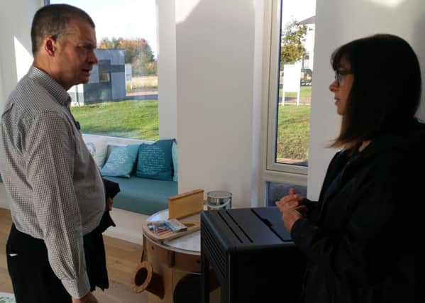 Graham Simpson chats to Lori McElroy during his visit to the BRE Innovation Park