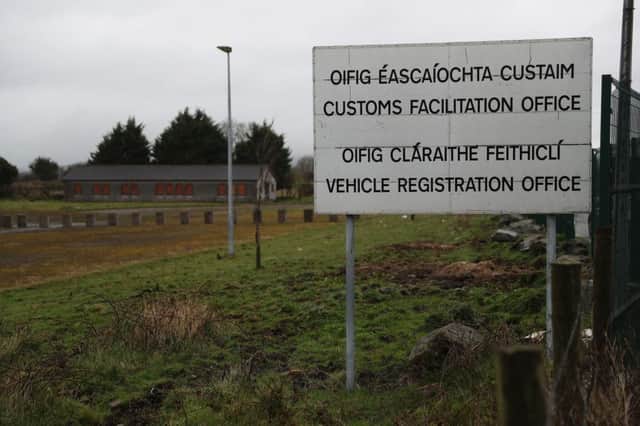 A sign for an abandoned Customs Facilitation Office at the border between the Republic of Ireland and Northern Ireland near the village of Killeen Picture; PA