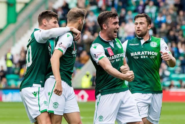 Hibs currently sit second in the Ladbrokes Premiership table, just behind rivals Hearts. Picture: SNS