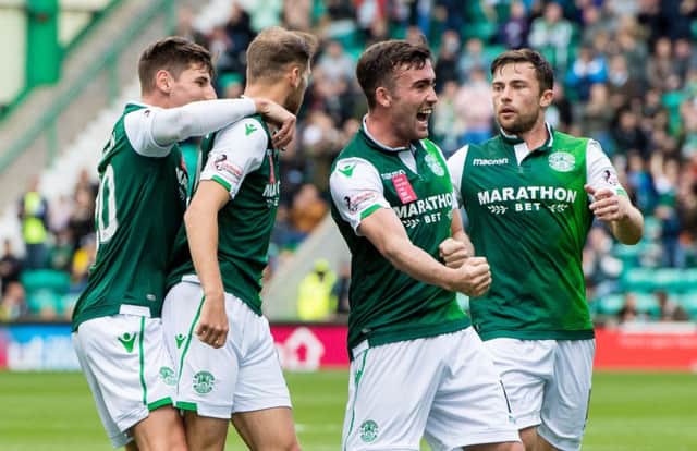 Hibs currently sit second in the Ladbrokes Premiership table, just behind rivals Hearts. Picture: SNS
