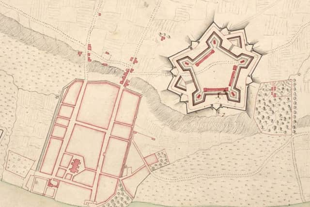 The five-tower citadel proposed for Perth after the city was captured by Jacobites in 1715. The building never went ahead. PIC: National Library of Scotland.