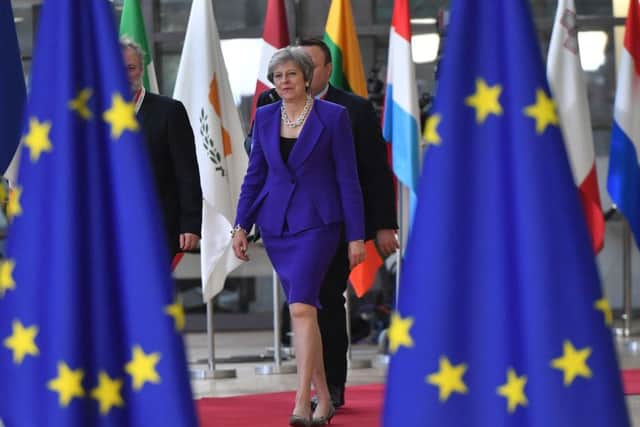 Theresa May arrives at the European Council in Brussels on October 18. She  has confirmed she is ready to consider a delay of a matter of months in Britains final departure from the EU in order to avoid a hard border in Ireland.  Picture; Getty