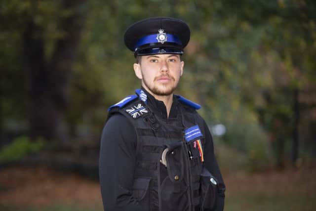 Connor Freel who is a transgender PCSO and has experienced hate crime.  Picture: SWNS
