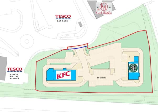 How Starbucks and KFC would fit into the Hardengreen site.