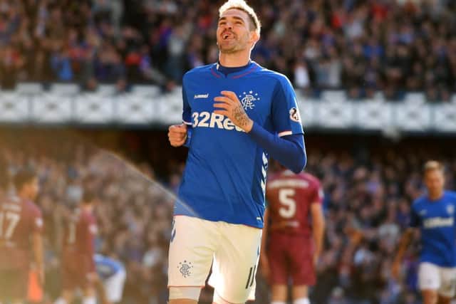 Kyle Lafferty will miss Rangers' clash with Hamilton on Sunday. Picture: SNS/Rob Casey