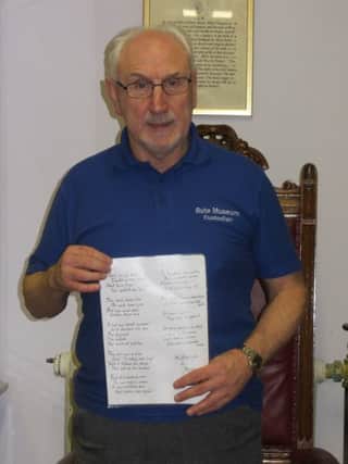 Eugene Haggerty with his poem.