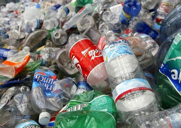 Plastic bottle litter
