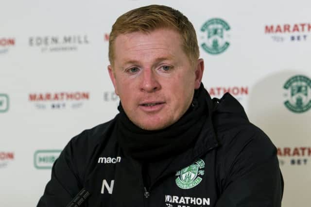 Hibs boss Neil Lennon talks to the media ahead of his side's trip to play Celtic. Picture: Ross MacDonald/SNS