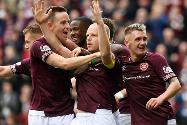 Steven Naimsith celebrates his goal to make it 2-0 over Aberdeen. Picture: SNS Group