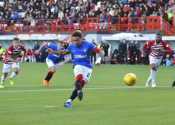 James Tavernier puts Rangers back in front from the penalty spot. Picture: SNS