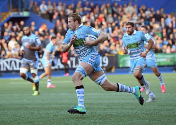 Jonny Gray strides through to score a try during the Champions Cup match. Picture: Getty