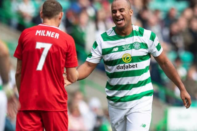 Gabby Agbonlahor played for Celtic in a Match For Cancer benefit fixture in September. Picture: SNS