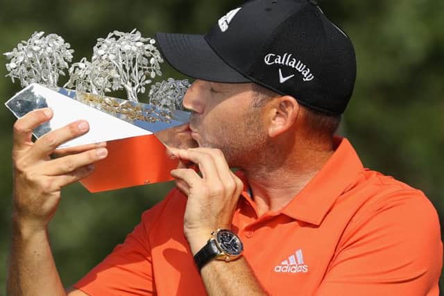 Sergio Garcia with the trophy. Picture: Warren Little/Getty