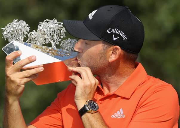 Sergio Garcia with the trophy. Picture: Warren Little/Getty