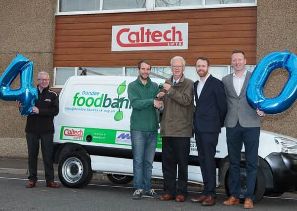 Caltech Lifts MD Andrew Renwick said he was happy to help as hed 'heard a lot about the great work' Dundee Foodbank do. Picture: contributed