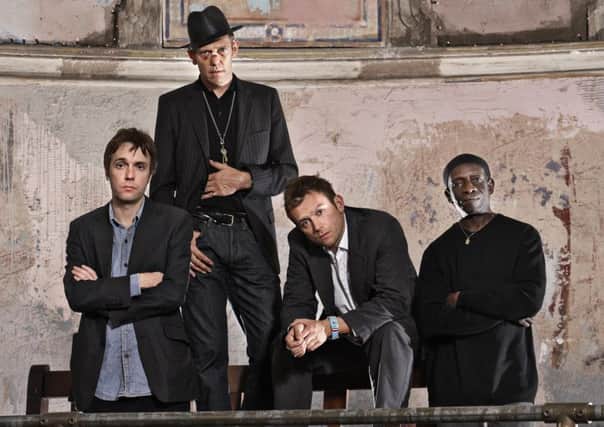 The Good, The Bad & the Queen are, from l-r: Simon Tong, Paul Simenon, Damon Albarn and Tony Allen